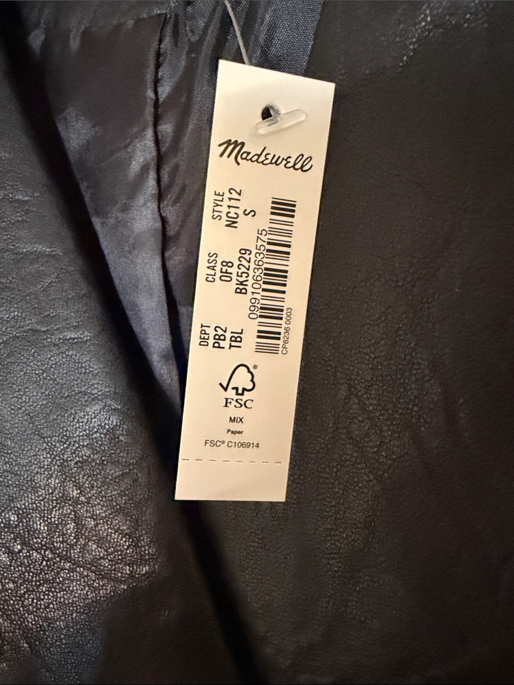 NWT Madewell Women's Black w/ Brass Hardware Washed Leather Motorcycle Jacket - Picture 2 of 8